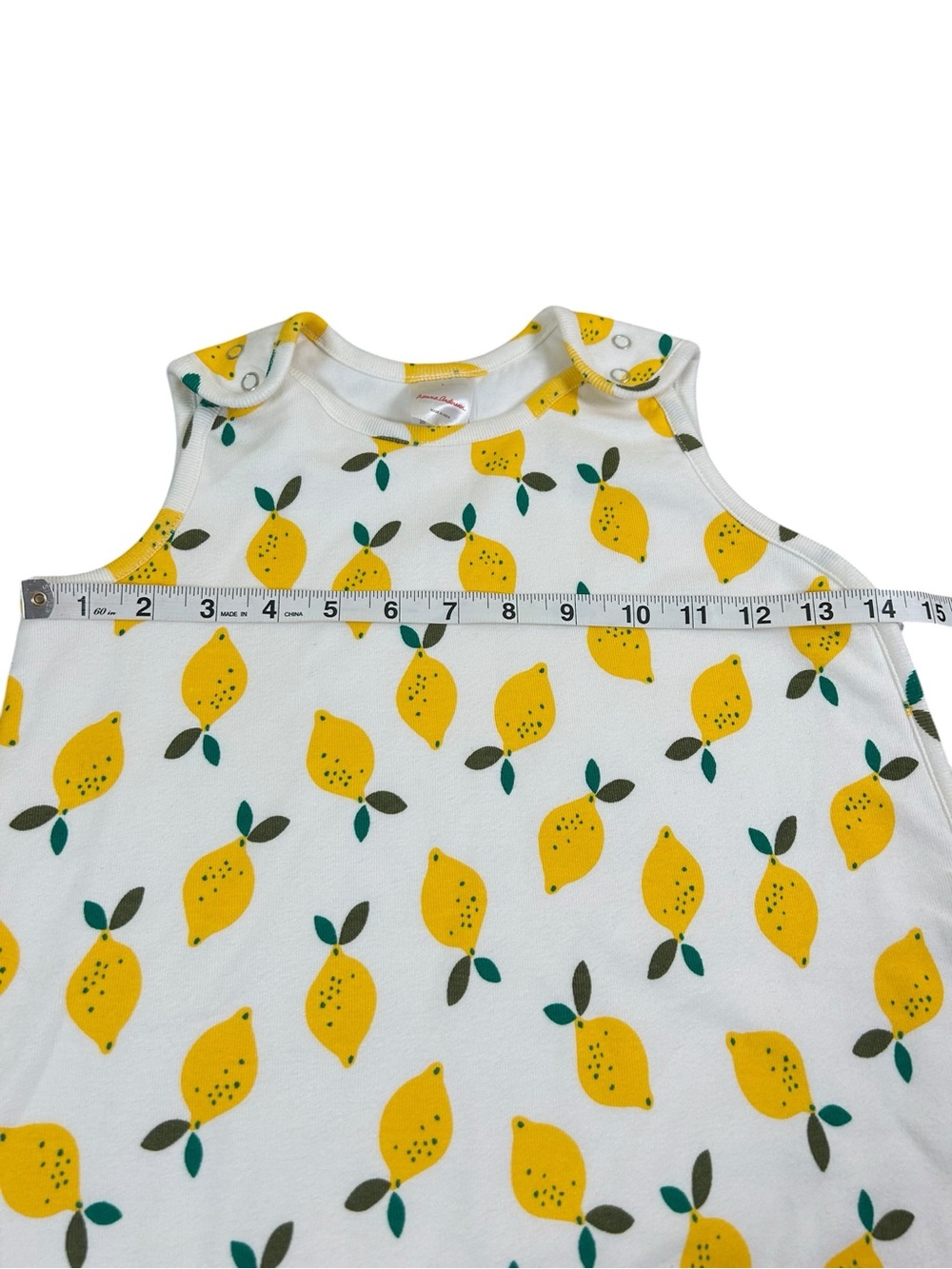 HANNA ANDERSSON Sleeveless Organic Cotton Lemon Print Sleep Sack Size L 18-24M - Picture 13 of 14